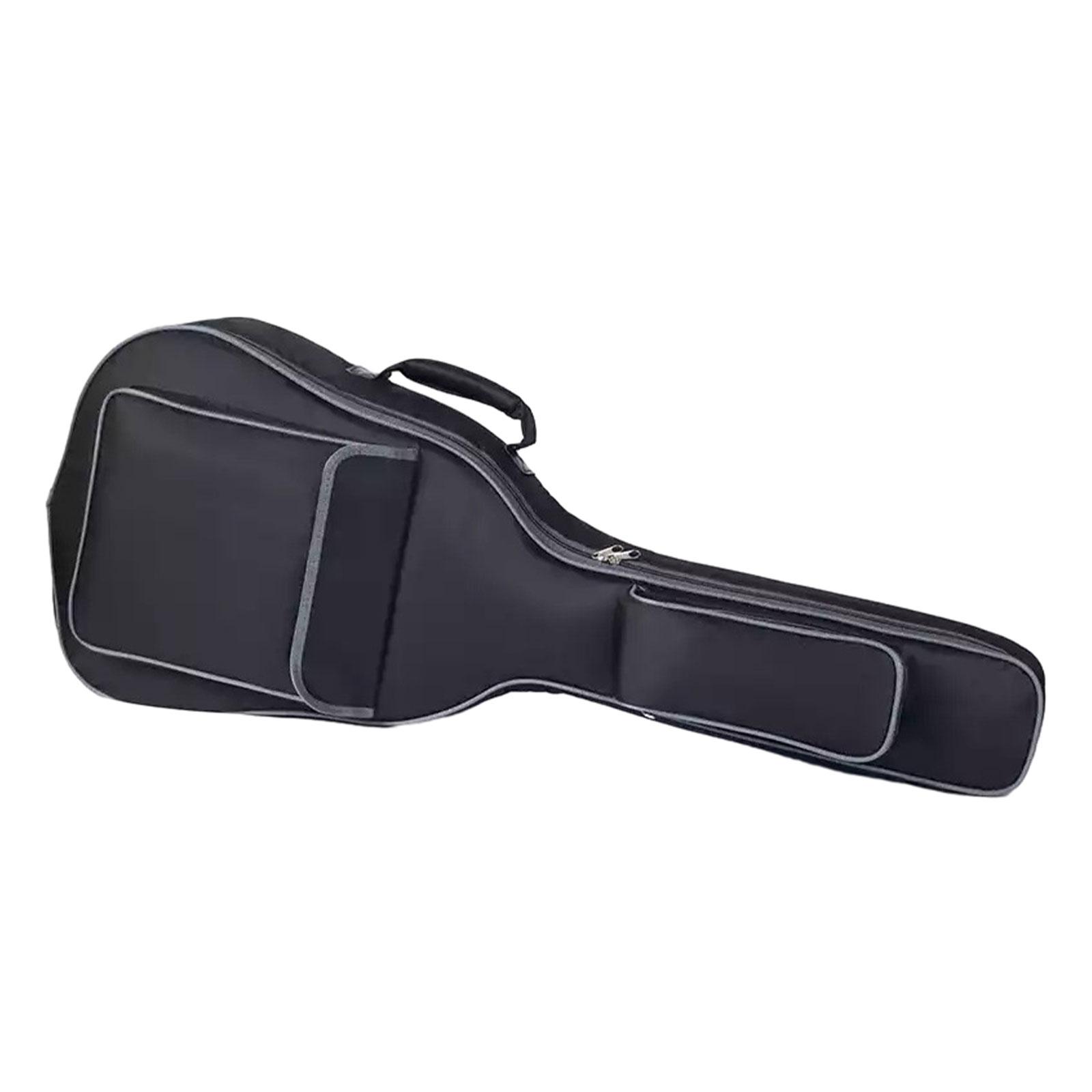 PETSOLA Acoustic Guitar Bag Soft Carrying Case Dual Adjustable Shoulder Strap Thick Padding Guitar Case Gig Bag for Classical Guitars Black